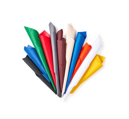 Verschiedene Stoffe für Faltpavillons in unterschiedlichen Farben.